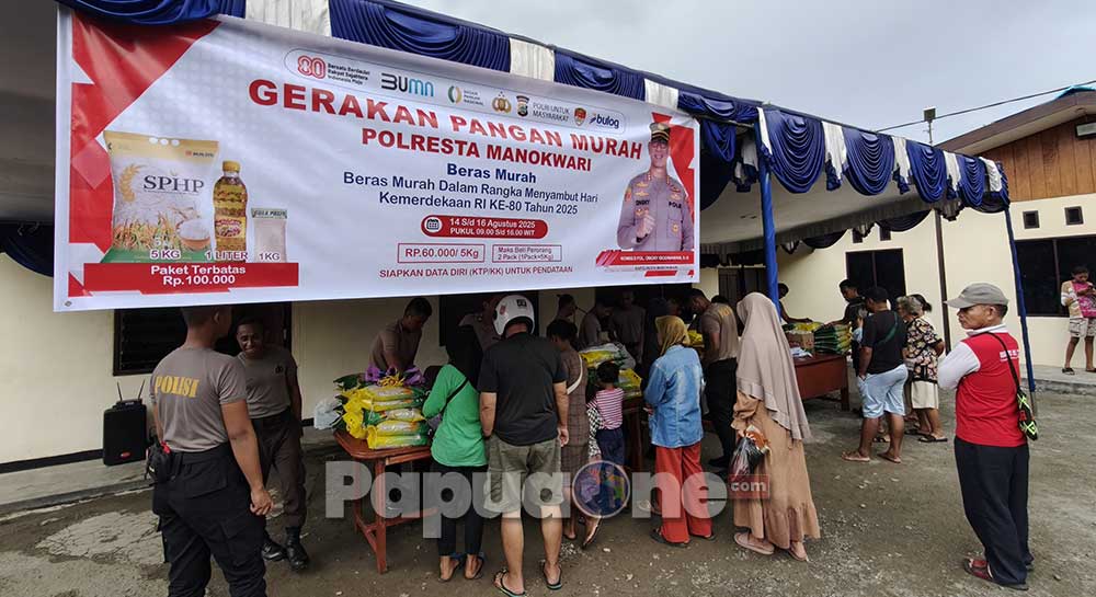 Kapolresta Manokwari Kombes Pol Ongky Isgunawan mengatakan pihaknya menghadirkan solusi gerakan pangan murah Polresta Manokwari. 