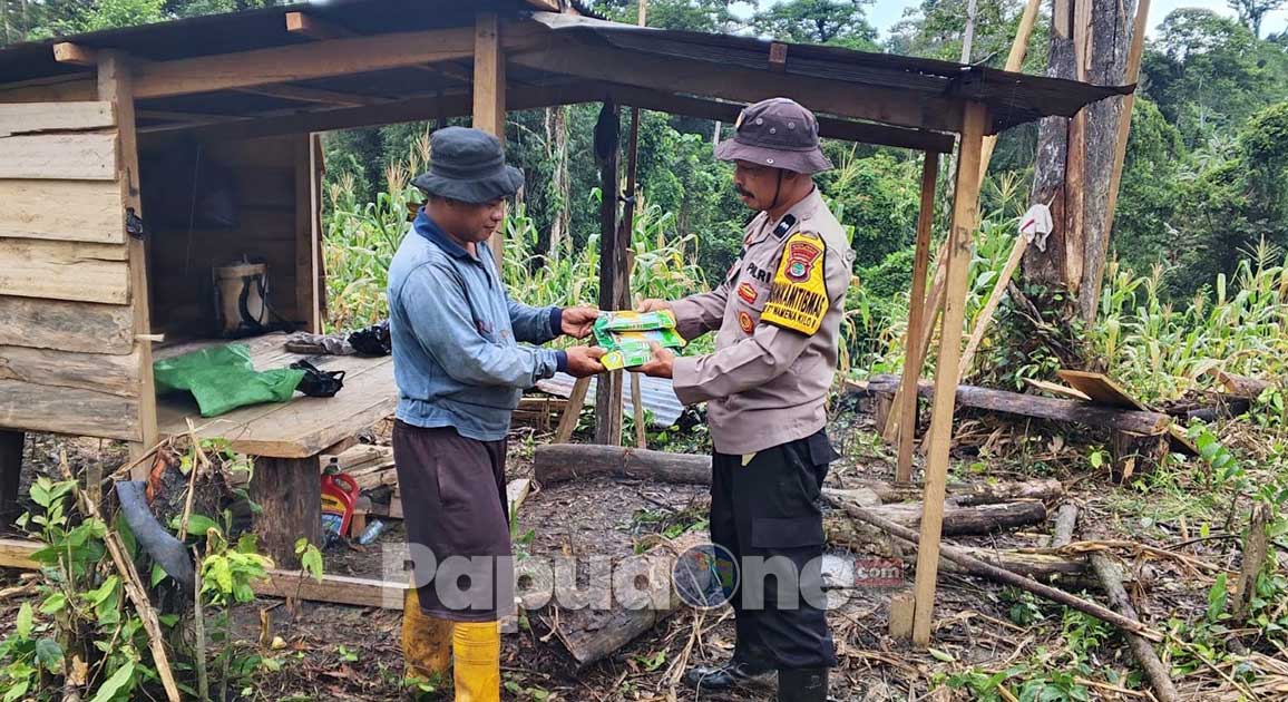 Polres Kaimana terus berupaya mendekatkan diri dengan masyarakat khususnya para petani dengan memberikan bantuan bibit jagung manis